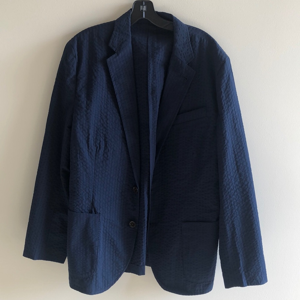 J Crew seersucker unlined jacket